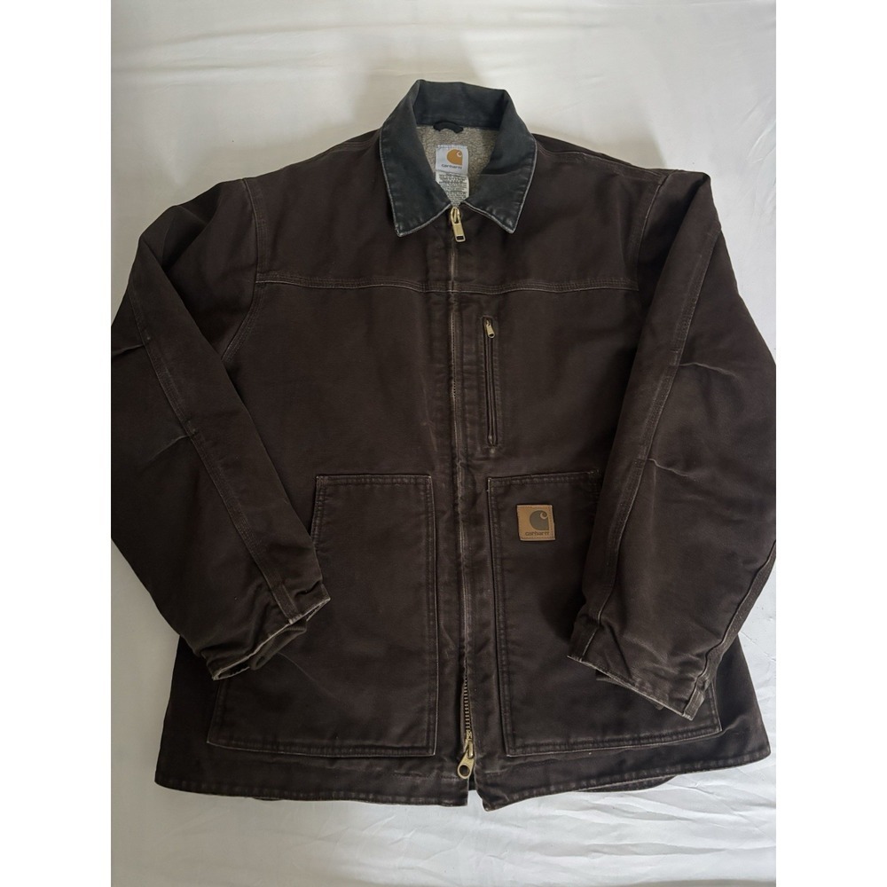 Vintage Carhartt Sherpa-Lined Ridge Jacket Dark Brown C61 DKB Men's Large Y2K